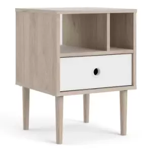 Rome Bedside Table with 1 Drawer, white