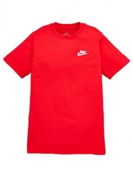 Nike Boys NSW Embroidered Futura Tee - Red/White, Size M