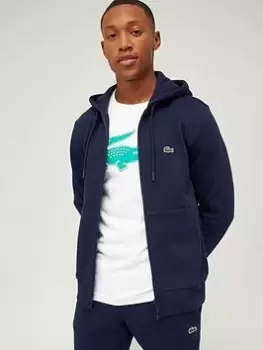 Mens Lacoste Kangaroo Pocket Fleece Sweatshirt Size 10 - 5XL Navy Blue