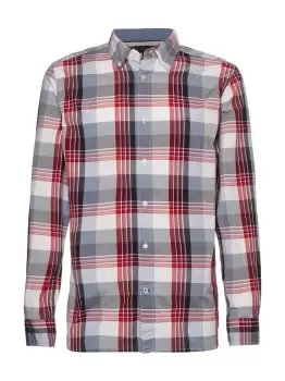 Tommy Hilfiger Natural Soft Check Buttoned Casual Shirt In Desert Sky - Size L