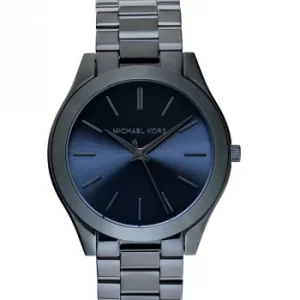 Slim Runway Blue Dial Blue Ion-plated Ladies Watch