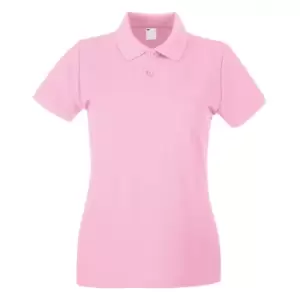 Womens/Ladies Fitted Short Sleeve Casual Polo Shirt (XX Large) (Baby Pink)