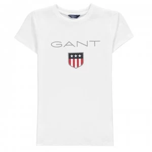 Gant Shield Logo T Shirt - White 110