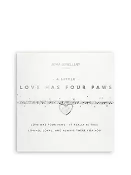 Joma Jewellery Faceted A Little , Love Has Four Paws , Silver , Bracelet , 17.5Cm Stretch, Silver, Women