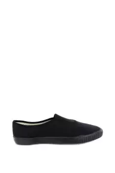 Gusset Black Canvas Plimsolls