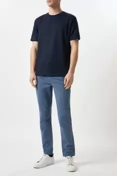 Mens Slim Fit Blue Chino Trousers