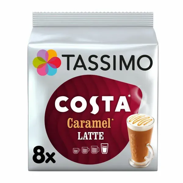 Tassimo Costa Caramel Latte Coffee 8 Pods