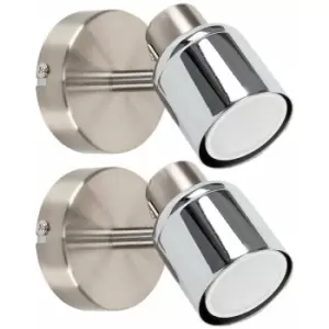 2 x Ceiling/Wall Spotlights - Chrome