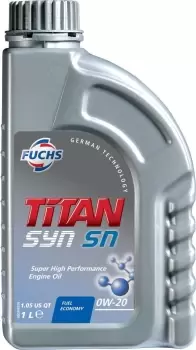 FUCHS TITAN SYN SN SAE 0W-20 ENGINE OIL LUBRICANT 1 LITRE API SN