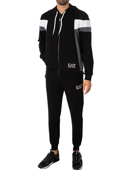 EA7 Zip Through Hooded Tracksuit Black XL