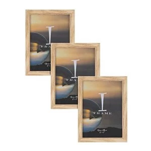 5" x 7" - iFrame Set of 3 Photo Frames Oak Finish