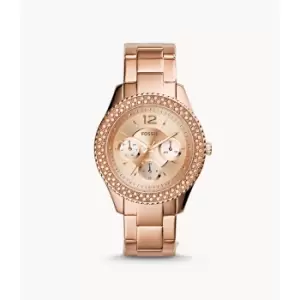 Fossil Womens Stella Multifunction Rose-Tone Stainless Steel Watch - Rose Gold