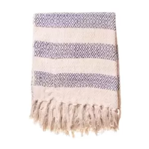 Sass & Belle Blue Scandi Boho Blanket Throw