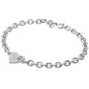 Michael Kors Sterling Silver Pave Heart Line Bracelet