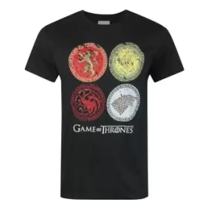 Game Of Thrones Official Mens House Crests T-Shirt (S) (Black)