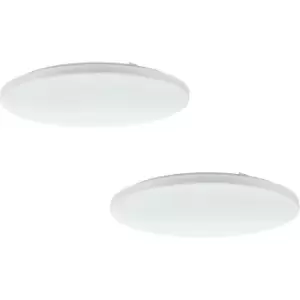 2 PACK Wall Flush Ceiling Light Colour White Shade White Plastic Bulb LED 49.5W