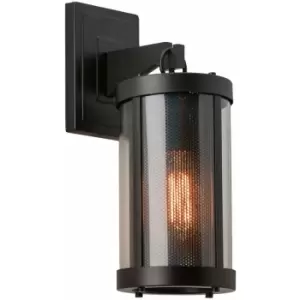 Loops - Wall Light GlaSS Black Panels Perforated Steel Oil Rubbed Bronze LED E27 100W