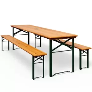 Beer Table and Bench Set Wood 5.5ft Foldable