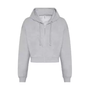 Awdis Womens/Ladies Cropped Hoodie (XL) (Grey Heather)