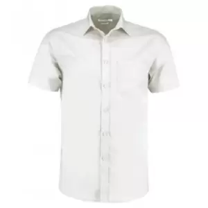 Kustom Kit Mens Short Sleeve Tailored Poplin Shirt (14.5) (White)