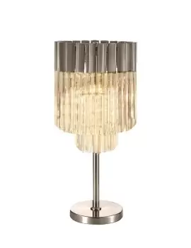 Table Lamp 3 Light E14, Polished Nickel, Clear Glass