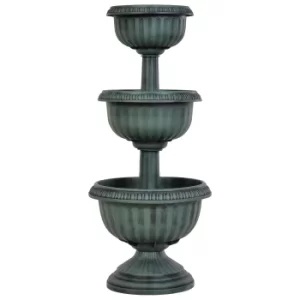 Outsunny 3-tier Chelsea Planter Flowers Outdoor Organisation Terrace Patio Balcony Indoors Green