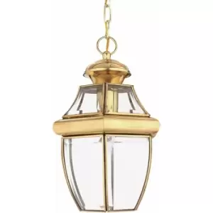 IP23 1 Bulb Chain Lantern Light Highly Polished Brass LED E27 100W