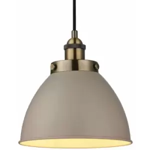 Hanging Ceiling Pendant Light grey & tarnished brass Industrial Lamp Bulb Holder