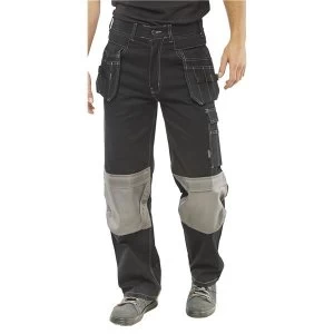 Click Workwear Kington Trousers Multipurpose Pockets Black 30 Long Ref