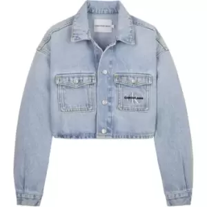 Calvin Klein Jeans Oversized Crop Jkt Chalky Blue - Blue