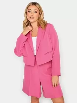 Yours Cropped Blazer Pink, Size 18, Women