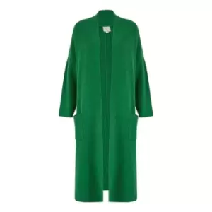 Yumi Green Knitted Maxi Cardigan With Pockets - Green