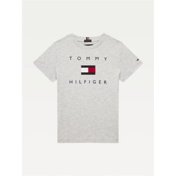 Tommy Hilfiger Flag Logo T Shirt - Grey Heather