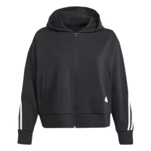 adidas Future Icons 3-Stripes Full-Zip Hoodie (Plus Size) - Black