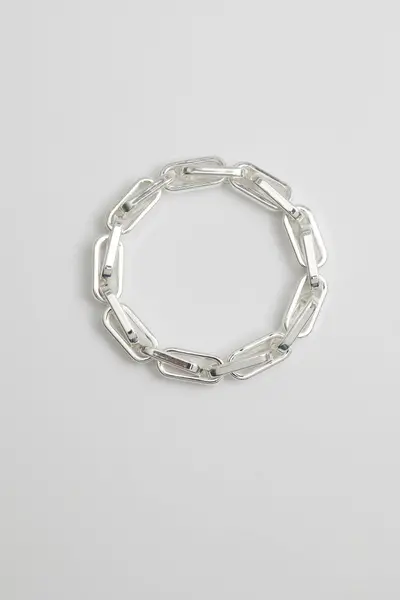 Recycled Silver Plated Chain Stretch Bracelet