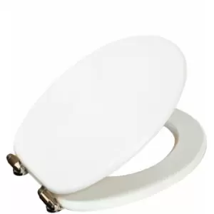 Wood Effect 'Norfolk' Soft Close Toilet Seat, White - White