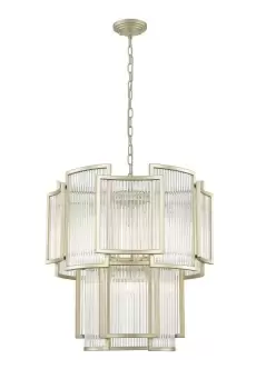 Antigua 8 Light Gold Crystal Pendant Ceiling Light