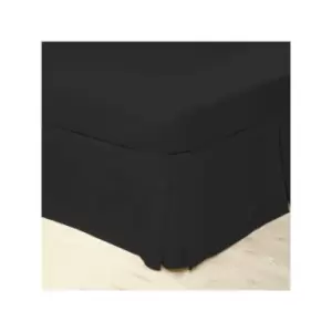 Belledorm Easycare Polycotton Percale 200 Thread Count Box Pleat Platform Valance, Black, King