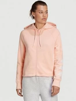 adidas Stacked Full Zip Hoodie, Coral, Size 2Xs, Women