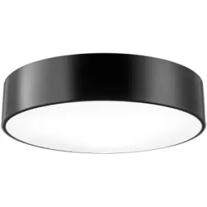 Merano - Indiana 3 Light Cylindrical Ceiling Light Matt Black Steel Matt White Steel LED E27