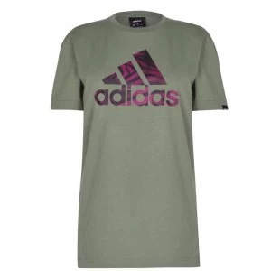 adidas Zebra Logo T Shirt Womens - Legacy Green