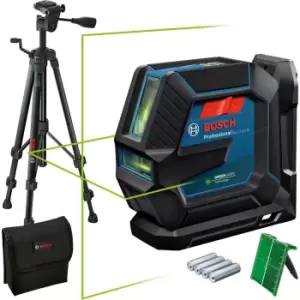 Bosch GLL 2-15 G Green Beam Line Laser Level And Tripod Set