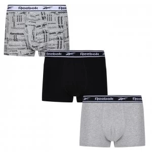 Reebok Carney Boxers 3 Pack Mens - Black/Grey