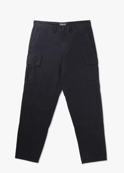 Barbour Mens Essential Ripstop Cargo Trousers In Black