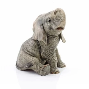 Elephant Sitting 17cm Figurine By Lesser & Pavey