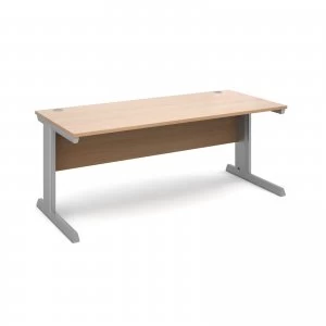 Vivo Straight Desk 1800mm x 800mm - Silver Frame Beech Top