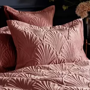 Palmeria Quilted Velvet Pillowcase Blush