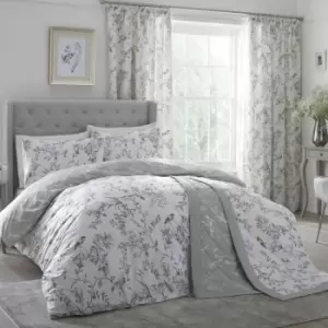 Dreams & Drapes Nora Blossom Woodland Print Reversible Duvet Cover Set, Green, King