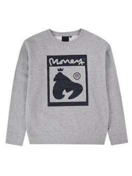 Money Boys Zebra Hallmark Crew Neck Sweatshirt - Grey