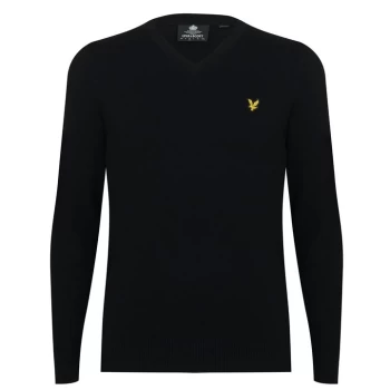 Lyle and Scott Merino V Neck Jumper - Black